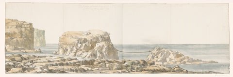 View of rock detached from coast in cove of Gozo, Louis Ducros, 1778 Canvas Print