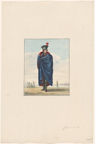 Officer in cloak, anonymous, 1830 - 1831 Canvas Print