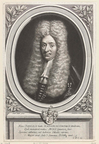 Portrait of Daniel Schrader, Gerard Edelinck, 1694 Canvas Print
