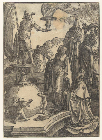 The idolatry of Solomon, Luke of Leyden, 1515 - 1519 Canvas Print