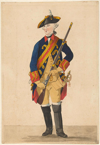 Een Garde du Corps, Isaac Lodewijk la Fargue van Nieuwland, 1766 Canvas Print