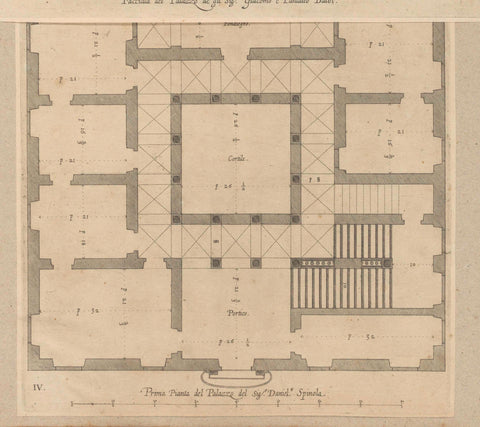 Plan of the ground floor of the Palazzo Nicolò Spinola di Luccoli in Genoa, Nicolaes Ryckmans, 1622 Canvas Print