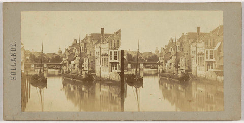 View of the Wijnhaven in Dordrecht with the Nieuwbrug and the Groothoofdspoort in the background, Charles-Henri Plaut (possibly), 1858 Canvas Print