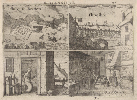 The house in Britten, the Hondsbosse seawall and two Dutch legends, Claes Jansz. Visscher (II), in or after 1610 Canvas Print