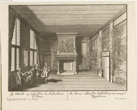 Chamber of French Ambassadors at the Huis ter Nieuburch in Rijswijk, 1697, Jan van Vianen, 1697 Canvas Print