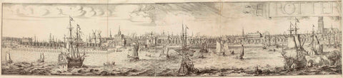 View of Rotterdam from the Meuse (left half), Romeyn de Hooghe, 1694 Canvas Print