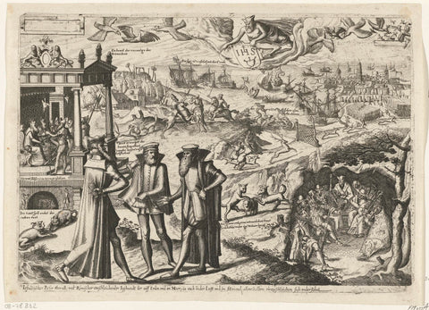 Jesuits hunt the pious believers, anonymous, 1600 - 1624 Canvas Print