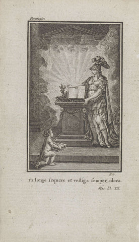 Minerva presents the book Telemaque, Henri-Joseph Godin, 1790 Canvas Print