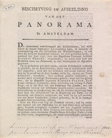 Description of the Panorama on the Houtmarkt, 1803, anonymous, 1803 - 1804 Canvas Print