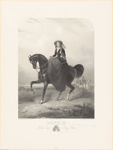 Equestrian portrait of Sophie of Württemberg, A. Charpentier, 1849 - 1871 Canvas Print