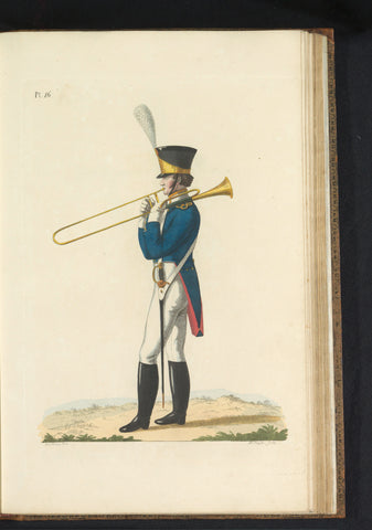 Muzijkant, in large uniform, der Nationale Infanterie, Dirk Sluyter, 1823 Canvas Print
