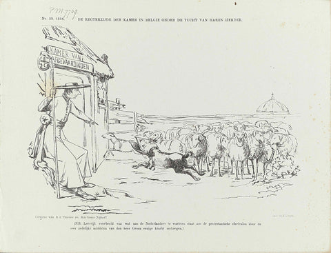 Cartoon on the influence of Jesuits in the Belgian parliament, 1864, Johan Michaël Schmidt Crans, 1864 Canvas Print