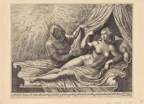 Jupiter and Danaë, Hieronymus Wierix, 1563 - before 1619 Canvas Print