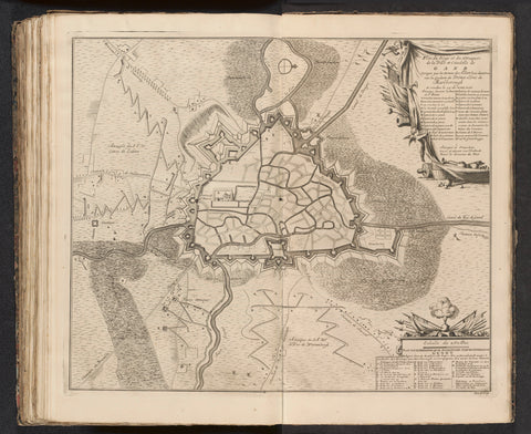 Plan of siege of Ghent, 1708, Pieter van Call (II) (attributed to), 1729 Canvas Print