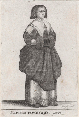 Matrona Parisiensis, Wenceslaus Hollar, 1643 Canvas Print