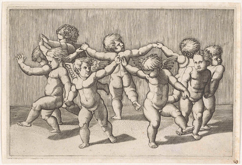 Dancing putti, anonymous, 1517 - 1575 Canvas Print