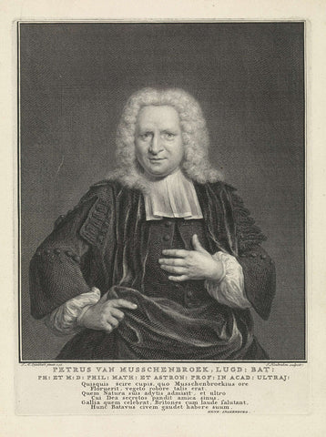 Portret van Petrus van Musschenbroek, Jacob Houbraken, 1738 - 1740 Canvas Print