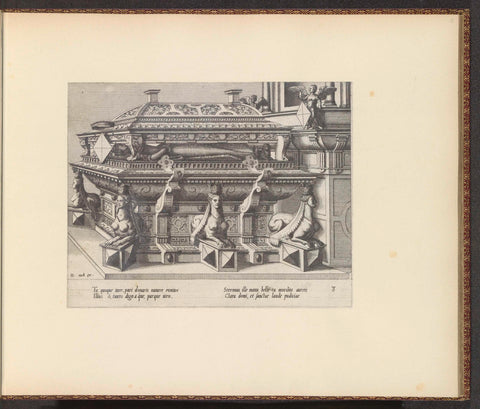 Funerary monument for a woman, with sphinxes, Johannes or Lucas van Doetechum, 1563 Canvas Print