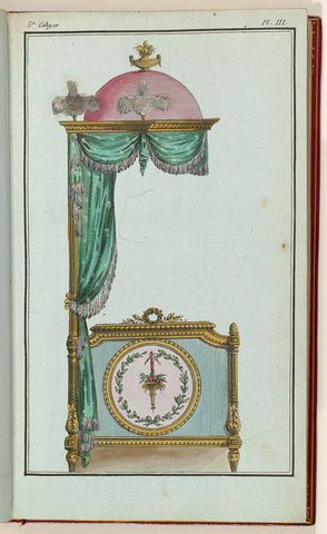 Cabinet des Modes ou les Modes Nouvelles, 15 Janvier 1786, 5e cahier, pl. III, Buisson, 1786 Canvas Print