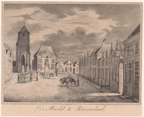 Markt in Roosendaal, 1830-1831, Joannes Willem Vos, 1831 Canvas Print