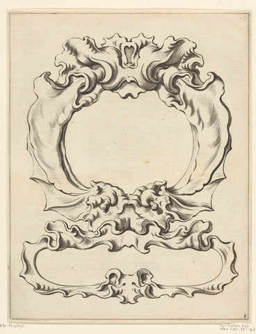 Cartouche with kwabornament consisting of two compartments, Pieter Hendricksz. Schut, 1655 Canvas Print