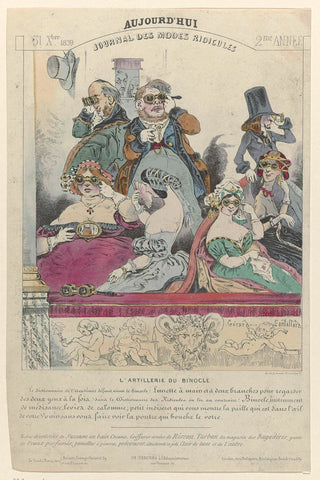 Aujourd'hui, Journal des modes Ridicules, 31 Xbre 1839, 2nd Year : L'artillerie du Binocl (...), Delaporte, 1839 Canvas Print