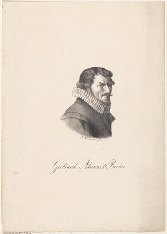 Portrait of Gerbrand Adriaenszn. Brederode, Hendrik Willem Caspari, 1820 - 1825 Canvas Print