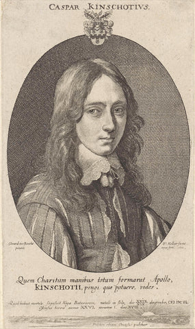 Portrait of Caspar van Kinschot, Wenceslaus Hollar, 1650 Canvas Print