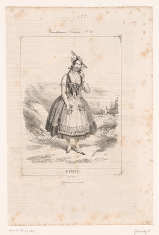 Woman in costume from Bern, Eugène Guérard, 1844 Canvas Print