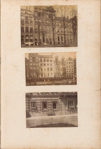 Public for a burnt-out building with frozen extinguishing water, presumably on an Amsterdam canal, anonymous, c. 1870 - c. 1880 Canvas Print