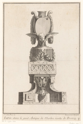 Lectern with winged putto head, unknown, 1745 - 1755 Canvas Print