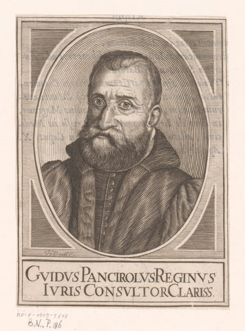 Portrait of Guido Panciroli, Jerôme David, 1630 Canvas Print