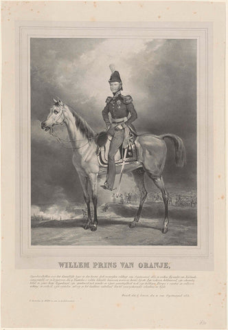 Ruiterportret van Willem II, koning der Nederlanden, Théodore Fourmois, 1831 - 1833 Canvas Print