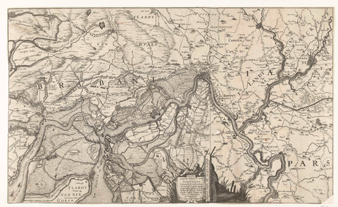 Map of the Scheldt and the Redoubt at Zandvliet, Claes Jansz. Visscher (II), 1640 Canvas Print