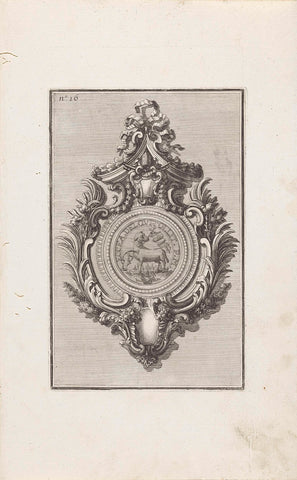 Ornament with Agnus Dei and papal coat of arms, Maximilian Joseph Limpach, 1714 Canvas Print