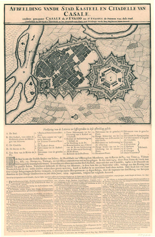 Map of Casale Monferrato, taken by the Allies in 1695, anonymous, 1695 Canvas Print