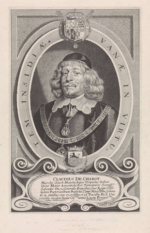 Portrait of the Marquis Claude de Chabot, Paulus Pontius, 1648 Canvas Print