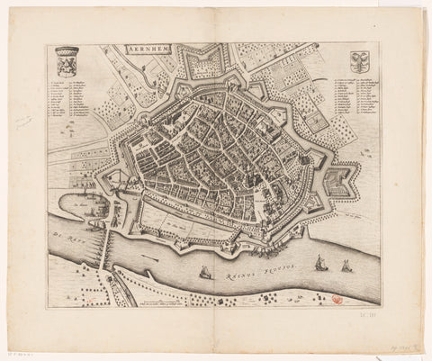 Map of Arnhem, anonymous, 1652 Canvas Print