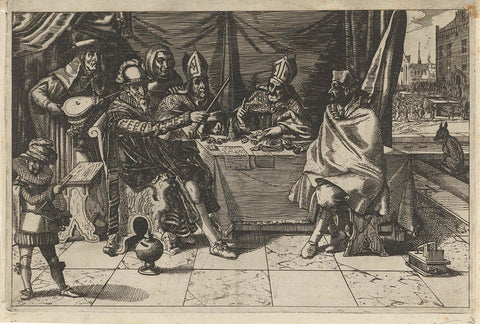 Basic part of the cartoon on Oldenbarnevelt, Pieter Feddes van Harlingen (possibly), 1619 - 1623 Canvas Print