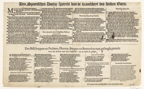 Text sheet accompanying the cartoon on the fall of Palatinate Frederick of Bohemia, 1622, anonymous, 1622 Canvas Print