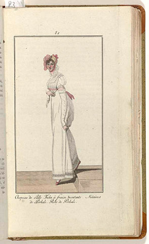 Elegantia, or magazine of fashion, luxury and taste for ladies, July 1809, No. 82: Chapeau de Paille..., anonymous, 1809 Canvas Print