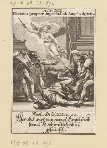 Herod killed by an angel because of his pride, anonymous, 1697 Canvas Print