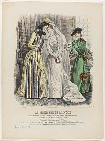 Le Moniteur de la Mode, 1889, Nr. 2532c, No. 19 : Toilettes de Mad.e Duboys (...), A. Portier, 1889 Canvas Print