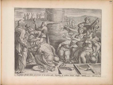 Parable of the wise and foolish virgins, Hans Collaert (I), 1643 Canvas Print