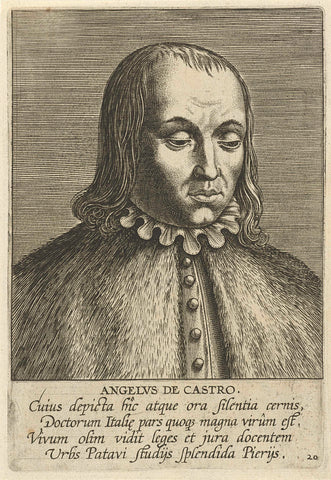 Portrait of Angelo da Castro, Philips Galle, 1587 - 1606 Canvas Print