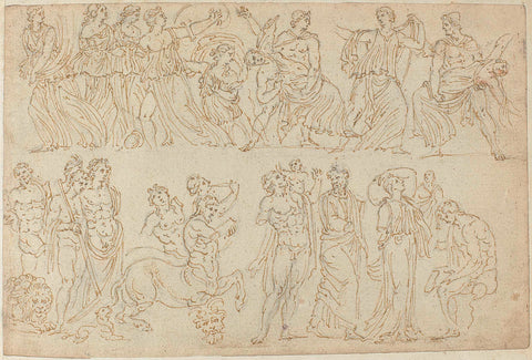 Performances on sarcophagi, anonymous, 1550 - 1570 Canvas Print