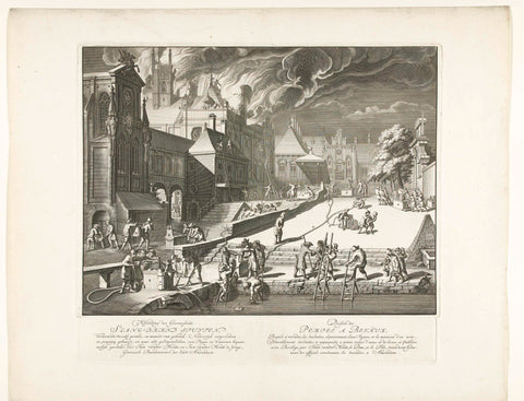 Use of the new fire hoses, 1677, Joseph Mulder, 1677 - 1718 Canvas Print