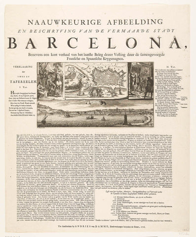 Appalled of Barcelona, 1706, Zacharias Chatelain (II), 1706 Canvas Print