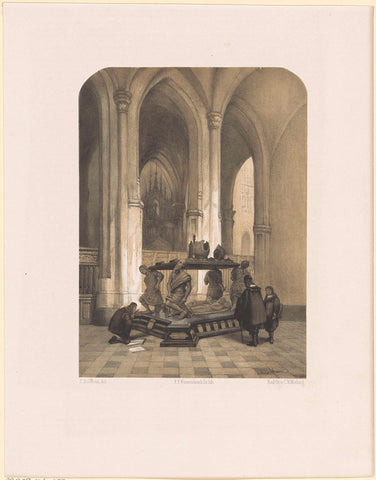 Tomb monument for Engelbrecht II, count of Nassau-Dillenburg-Breda, 1504, Frederik Hendrik Weissenbruch, 1838 - 1887 Canvas Print