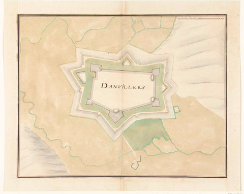 Map of Damvillers, 1637, anonymous, 1670 - 1690 Canvas Print